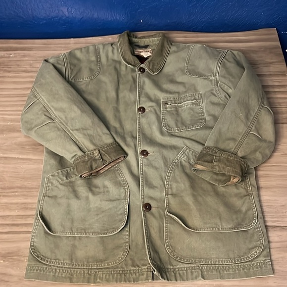 L.L. BEAN CHORE COAT MENS MED/LARGE GREEN - Picture 6 of 17